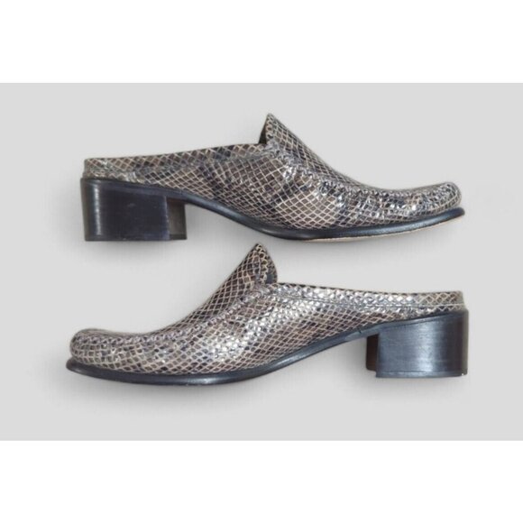 Stuart Weitzman Womens 6.5 AA  Shoes Alligator Slide Slip On Mule Heel Old Money - Picture 7 of 9